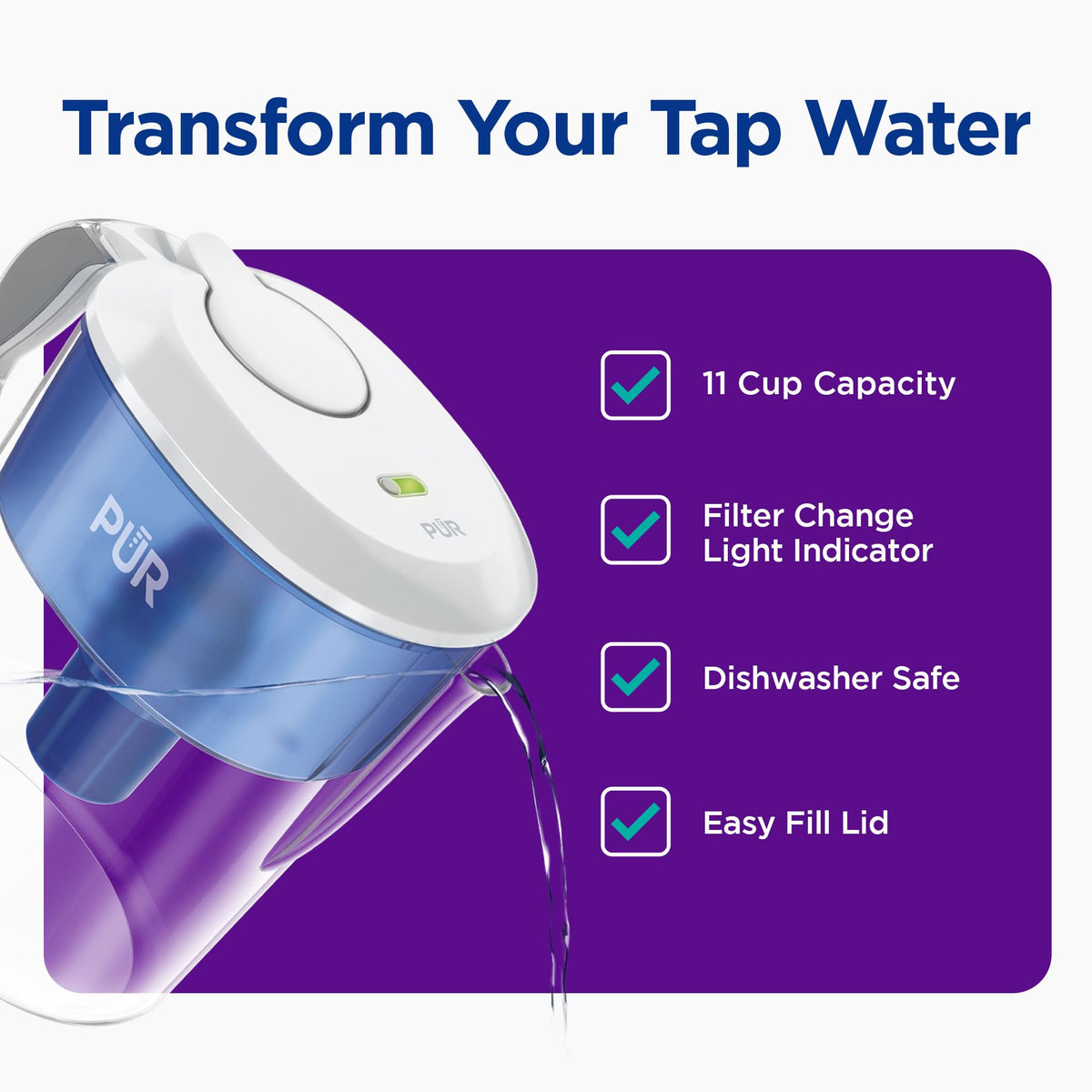 11 Cup Water Pitcher with Filter U8908