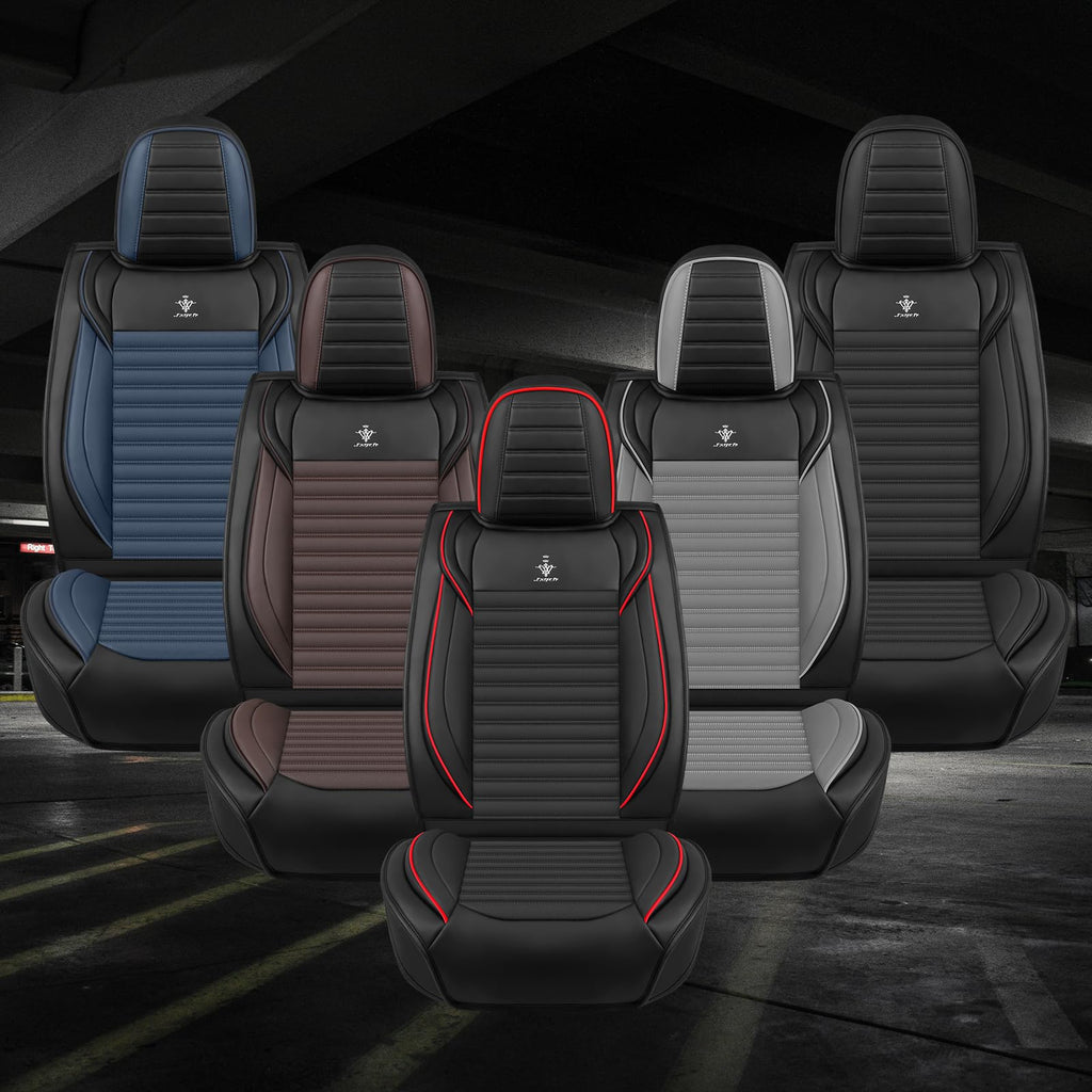 Custom Fit Seat Covers Full Set Black and Red M9343