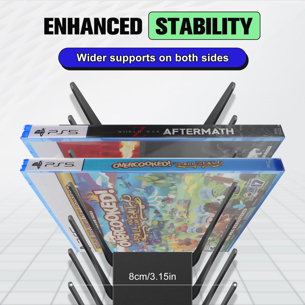 4-Pack Wall Mount DVD Holder Metal Video Game Storage Rack Z519