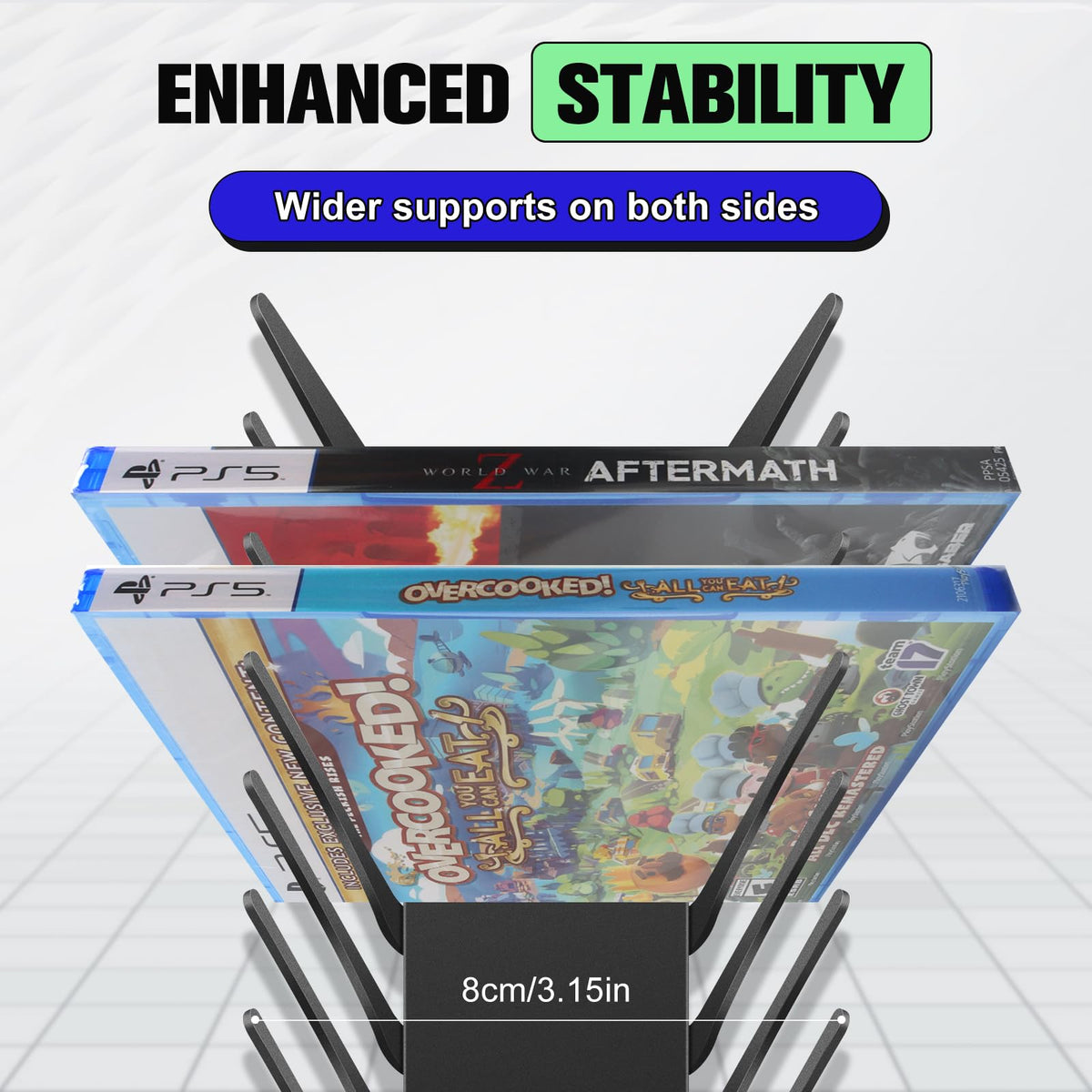 4-Pack Wall Mount DVD Holder Metal Video Game Storage Rack Z519