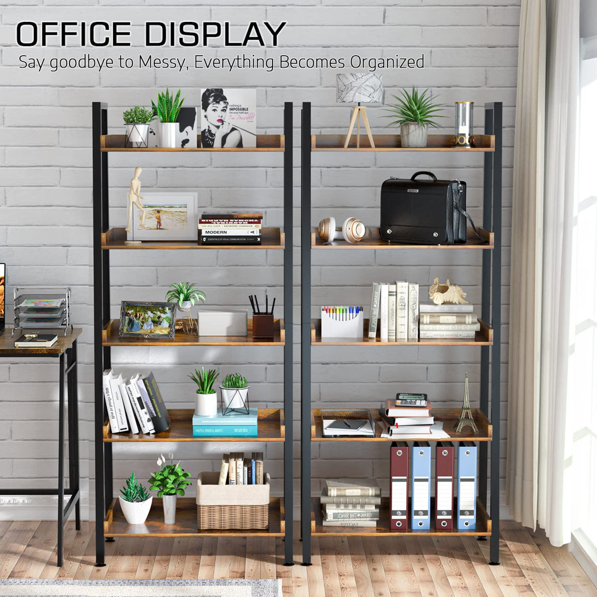 5-Tier 67 Inch Tall Ladder Shelf U890929