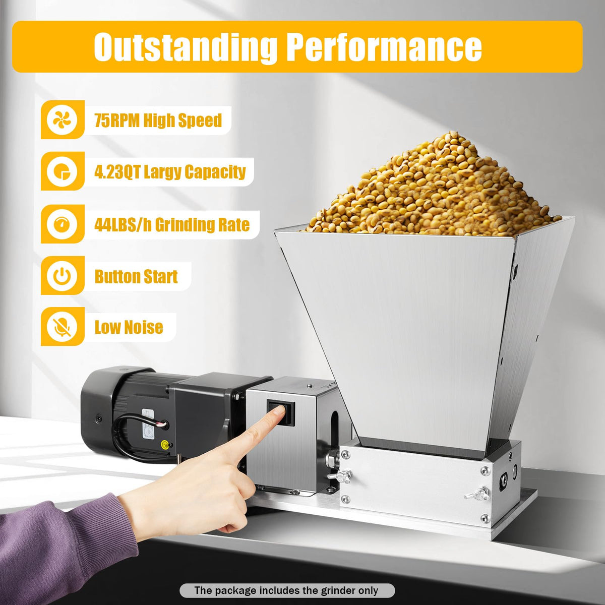 110V 60W Stainless Steel Grain Mill P735620
