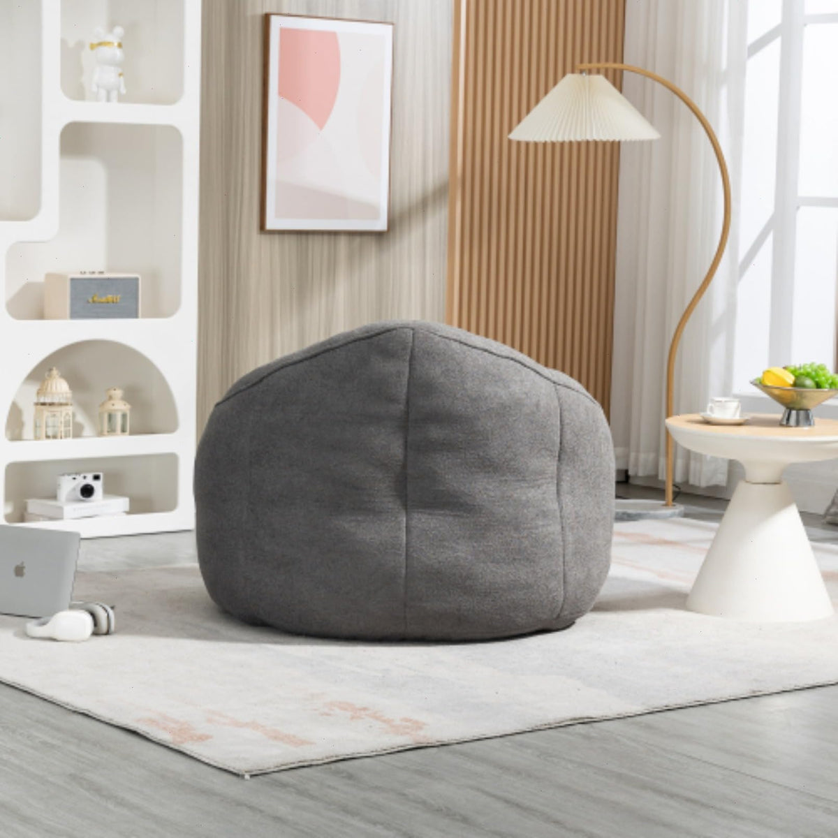 Microfiber Memory Foam Bean Bag Chair with Footstool B8862