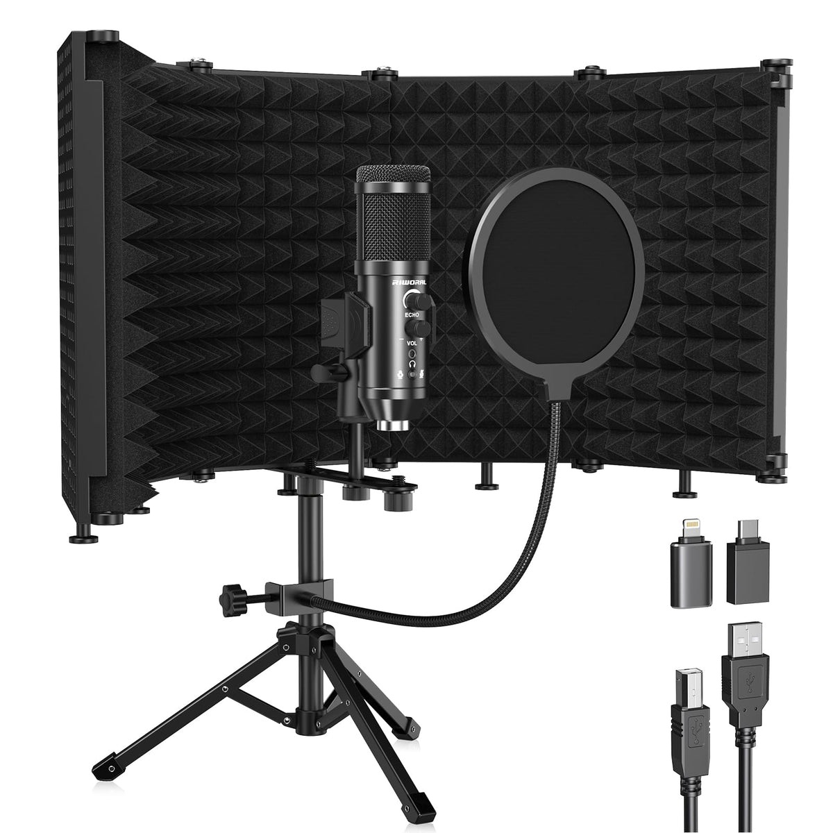 Microphone Isolation Shield with Pop Filter & Tri-Stand Kit P259125