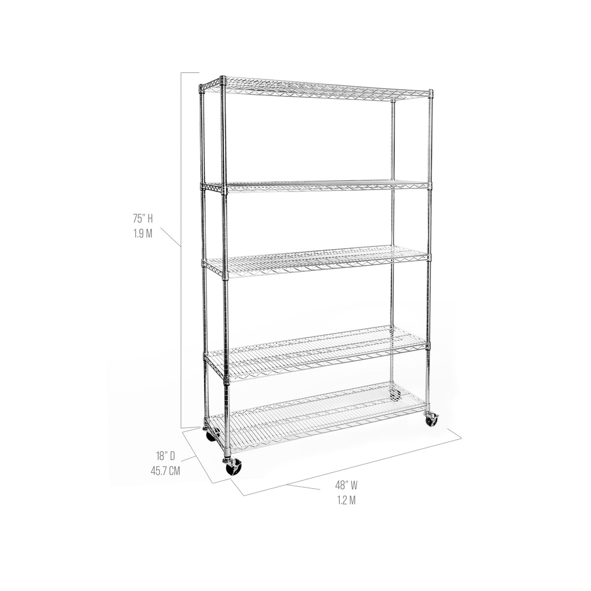 5-Tier Solid Steel Wire Shelving Rack N988