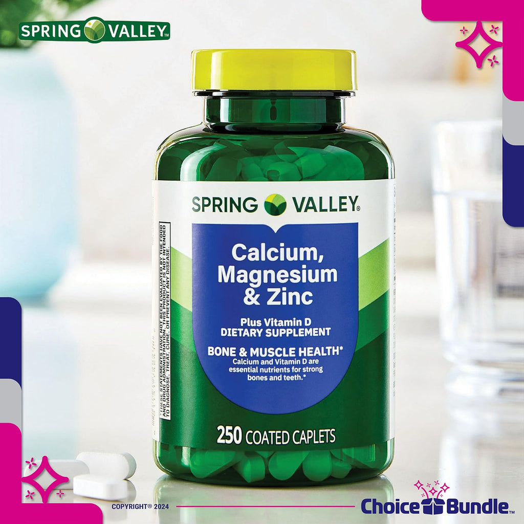 Calcium Magnesium Zinc Plus Vitamin D Caplets 250 Ct 2 pk P403979