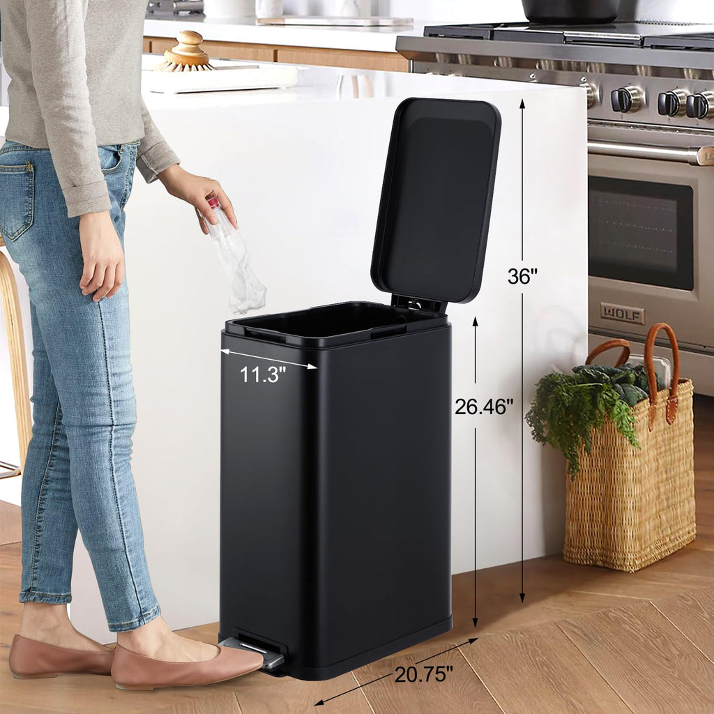 13 Gallon Stainless Steel Step Trash Can T332814