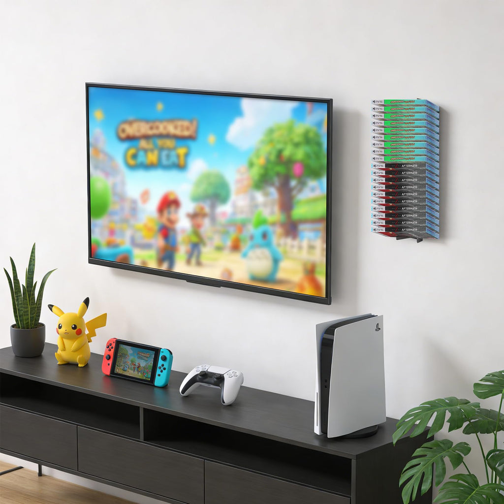 4-Pack Wall Mount DVD Holder Metal Video Game Storage Rack Z519