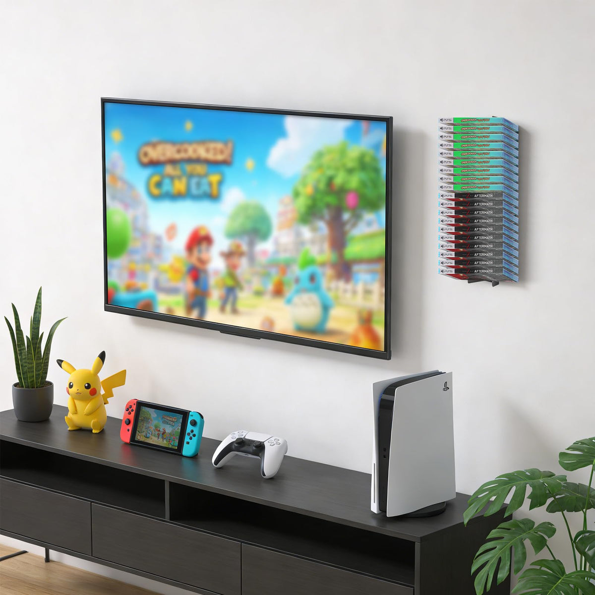 4-Pack Wall Mount DVD Holder Metal Video Game Storage Rack Z519
