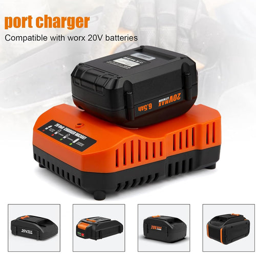 2 Pack 6.5Ah Replacement 20v Lithium Battery and Charger Kit U537973