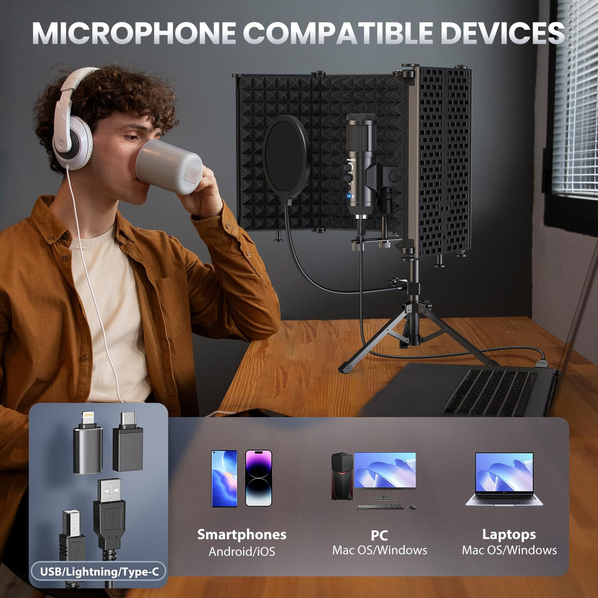 Microphone Isolation Shield with Pop Filter & Tri-Stand Kit P259125