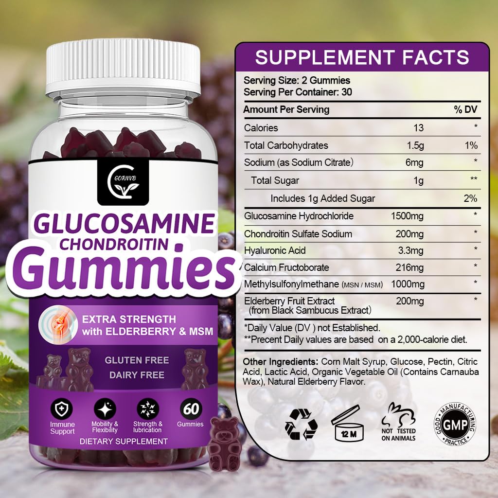 Glucosamine Chondroitin Gummies with MSM & Elderberry 2 Pack R42741