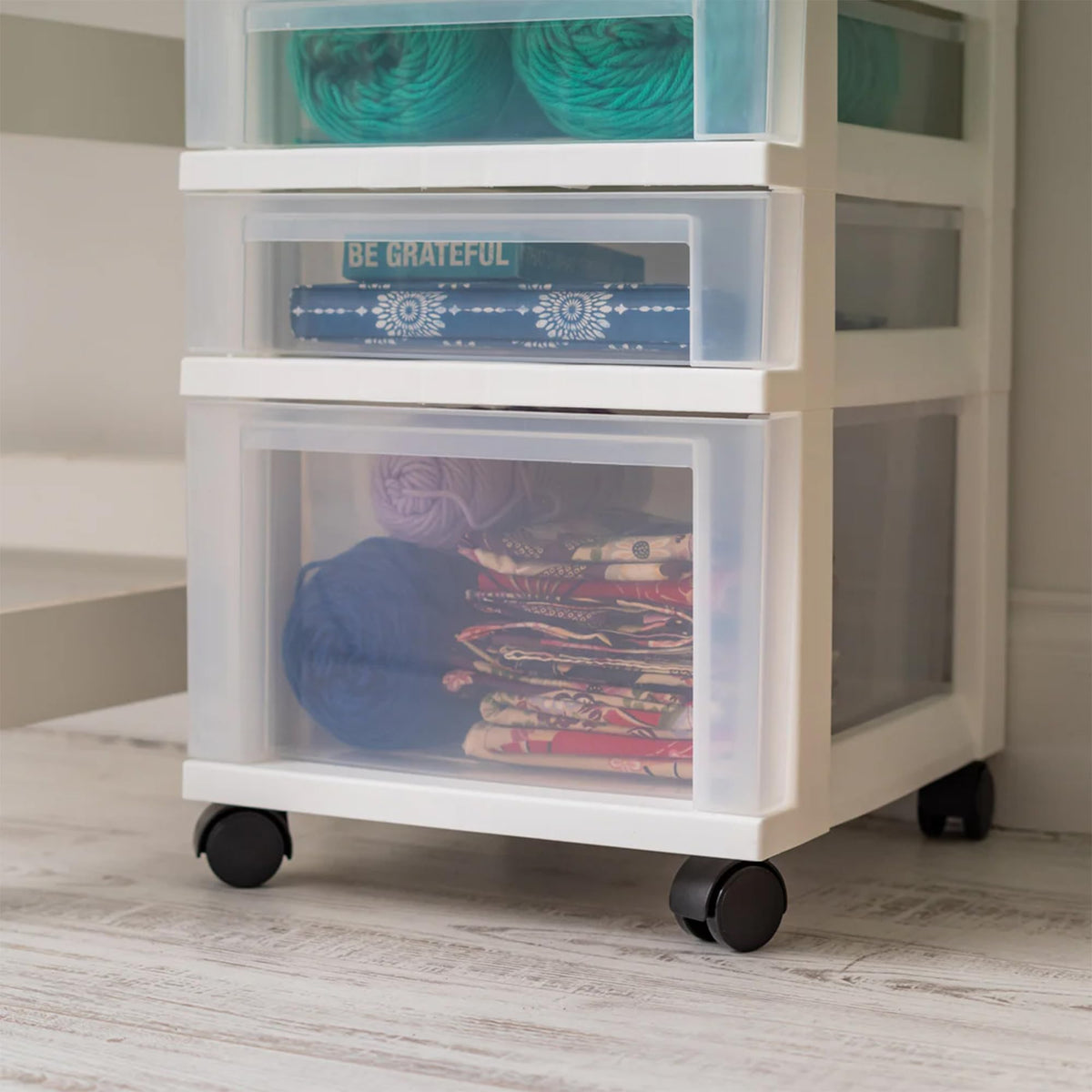 5 Drawer Rolling Storage Cart with Organizer Top F9644