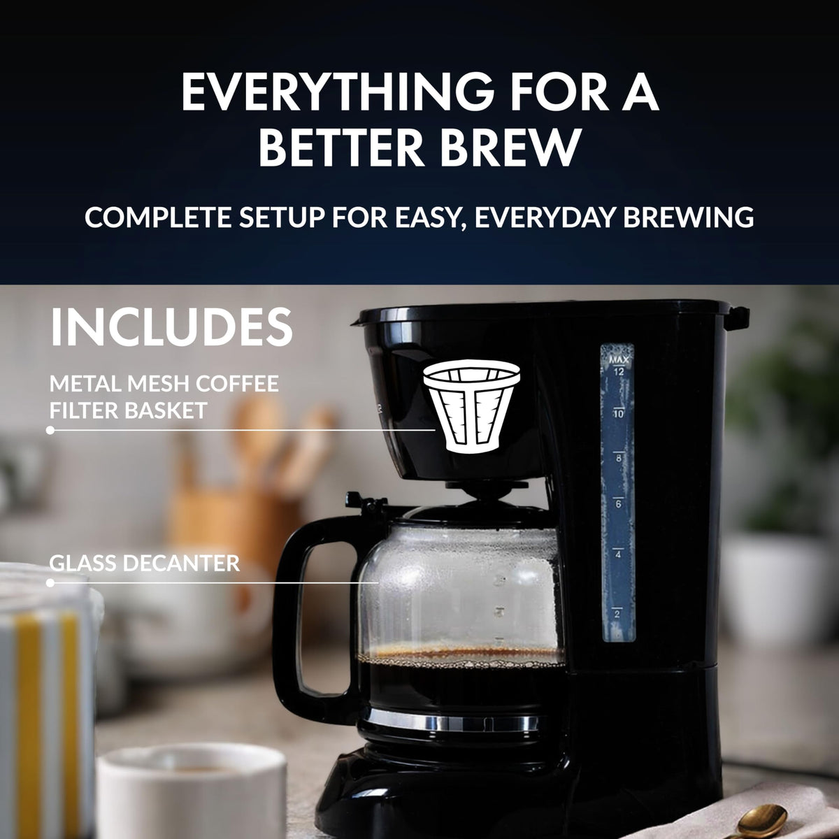 12 Cup Electric Coffee Maker with Auto Shut Off T41106
