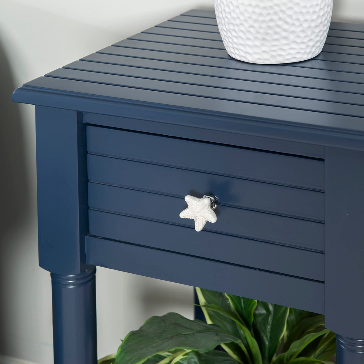 Navy Small Accent Table with Storage W72114