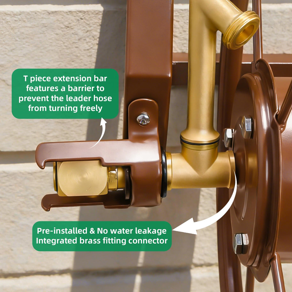 Wall Mount Metal Garden Hose Reel Holds 155ft 5/8" Hose W186