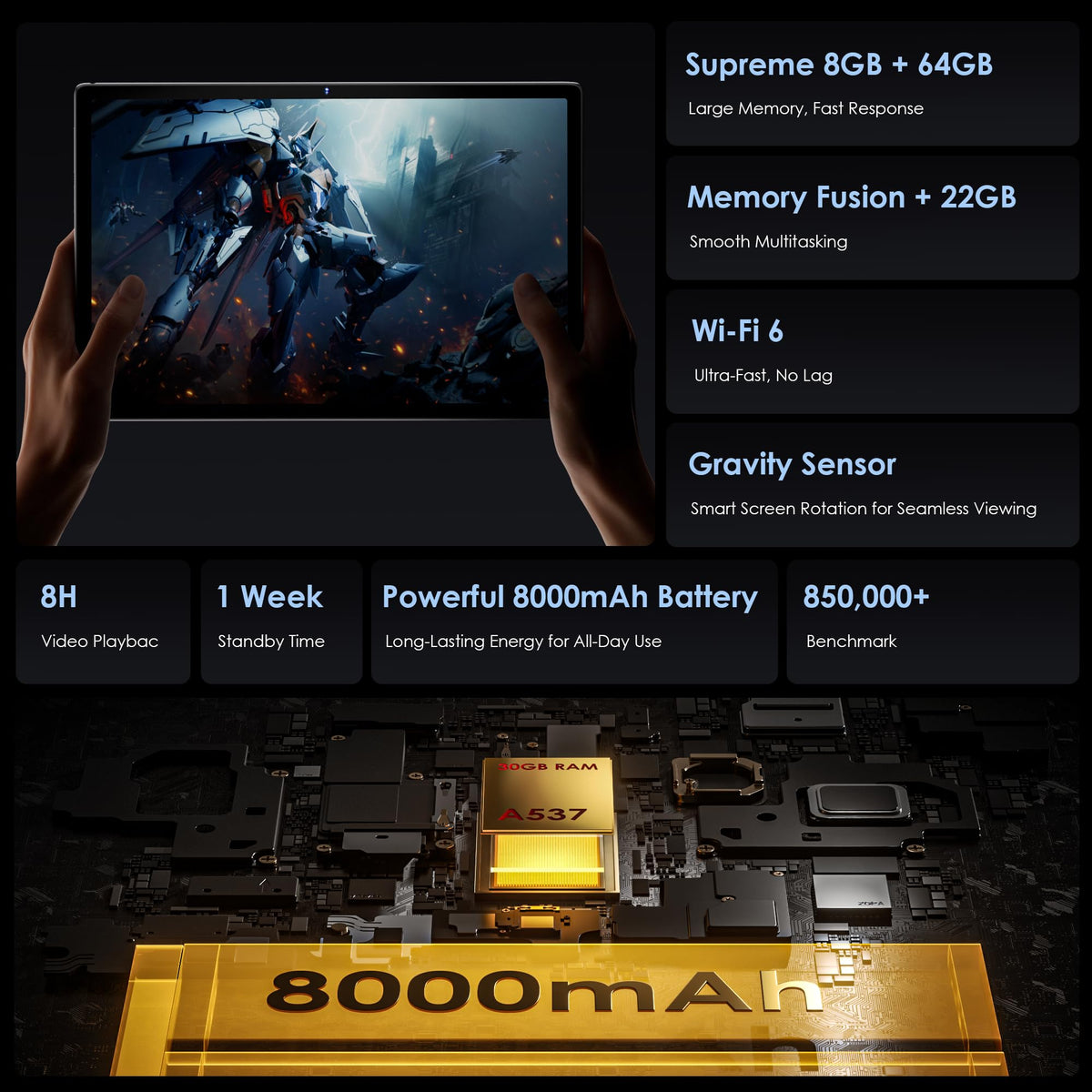 10 inch Android Tablet with Keyboard N3015