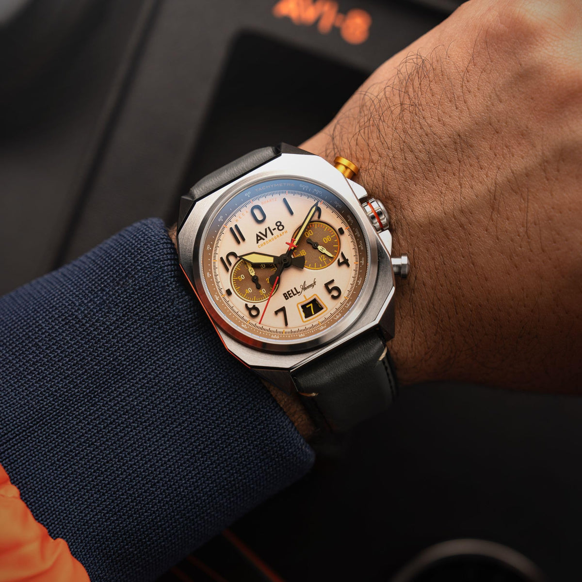 41mm Chronograph Watch with Leather Strap N591585
