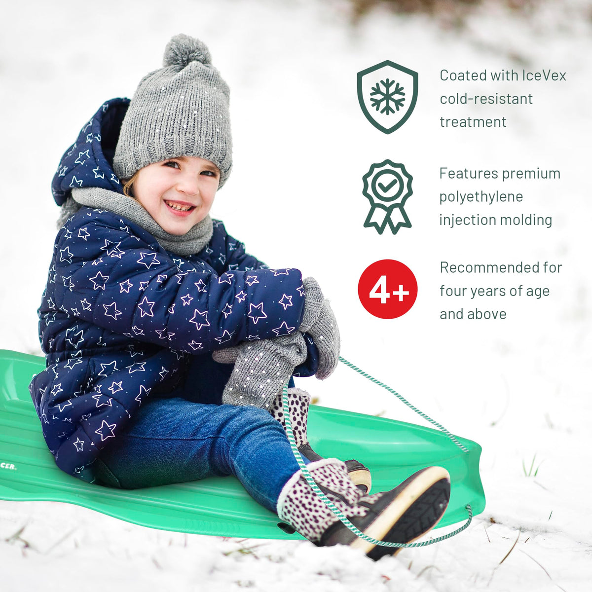 Downhill Toboggan Snow Sled E6644