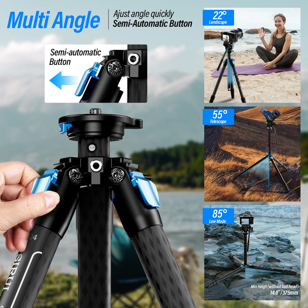 Carbon Fiber Camera Tripod with Fluid Head T806685