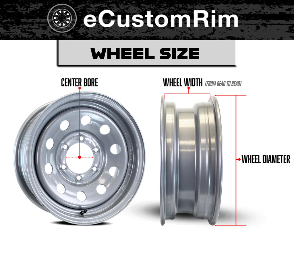 12 Inch 5 Lug Black Trailer Tire Rim Assembly V723