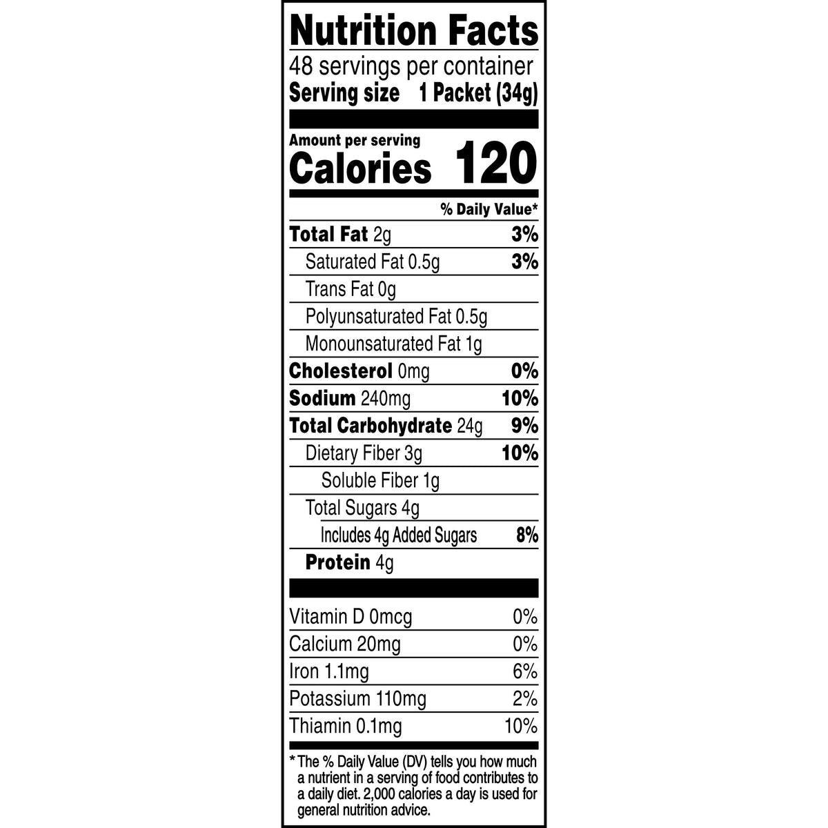 Instant Oatmeal Lower Sugar Maple Brown Sugar 1.19 Ounce Pack of 48 R765155