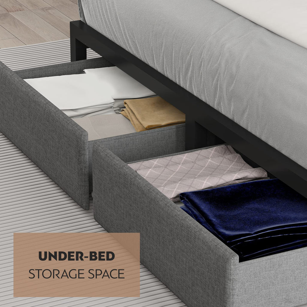 Full Size Storage Bed Frame with Headboard X12442