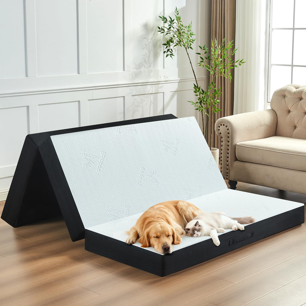 4 Inch Full Size Foldable Memory Foam Trifold Mattress W374