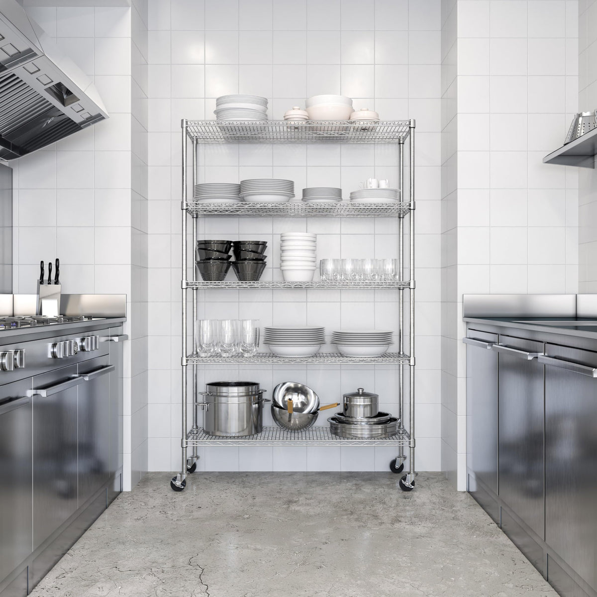 5-Tier Solid Steel Wire Shelving Rack N988