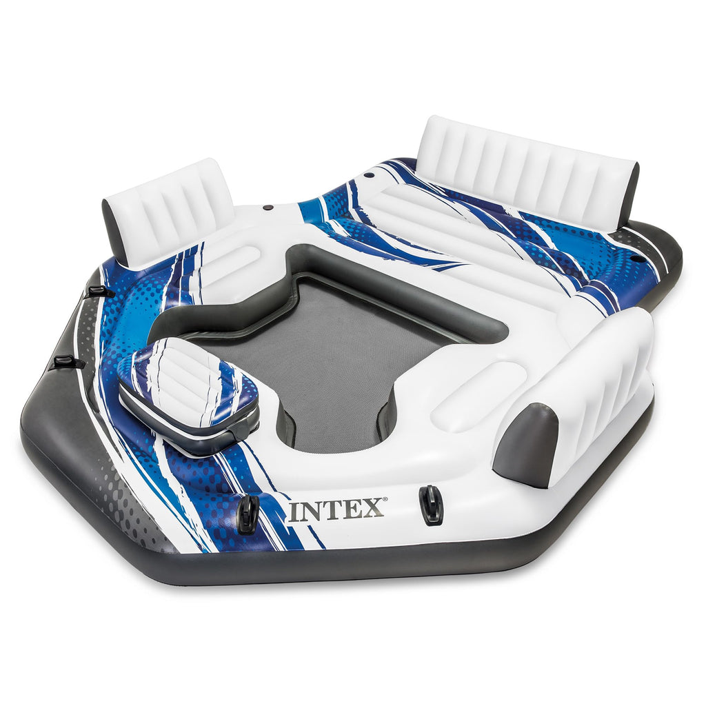 Blue 5-Person Inflatable Pool Island Raft Q993319