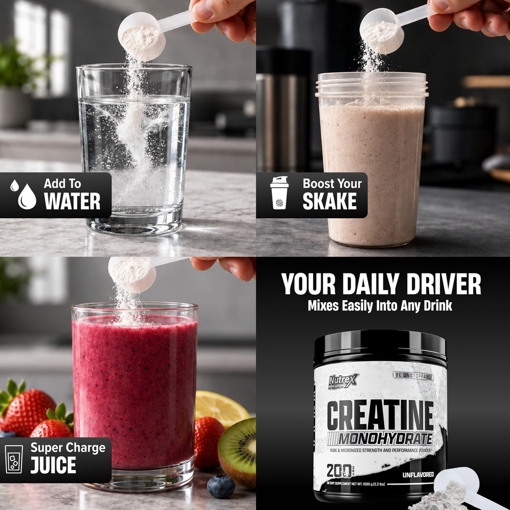 Micronized Creatine Monohydrate Powder 200 Servings 1KG Unflavored C24128