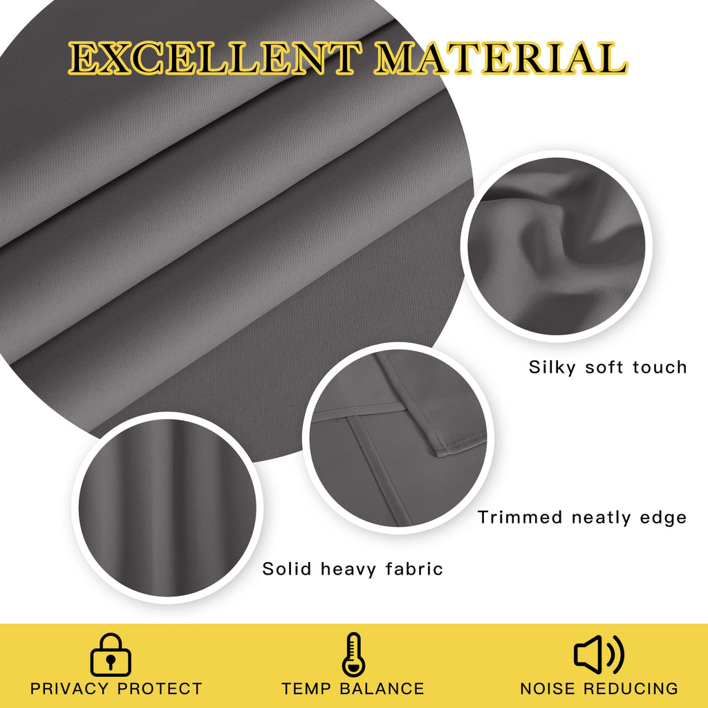 Grey Blackout Curtains 84 inch 1 Panel V25240