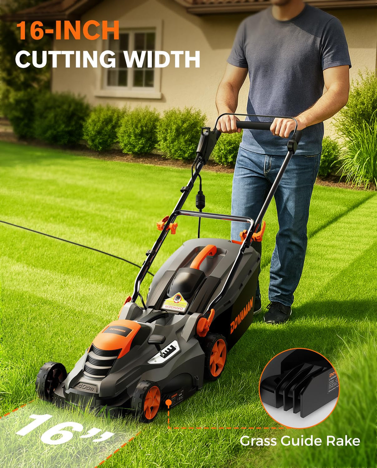 16" 13 Amp Lawn Mower with 13.2-Gallon Bag D477163