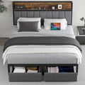 Full Size Storage Bed Frame with Headboard X12442