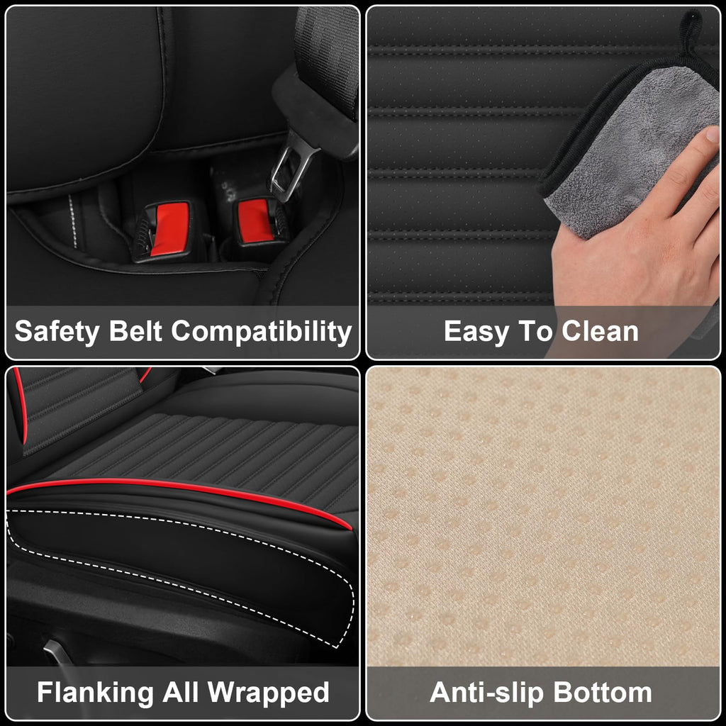 Custom Fit Seat Covers Full Set Black and Red M9343