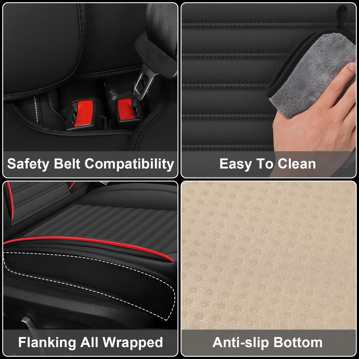Custom Fit Seat Covers Full Set Black and Red M9343