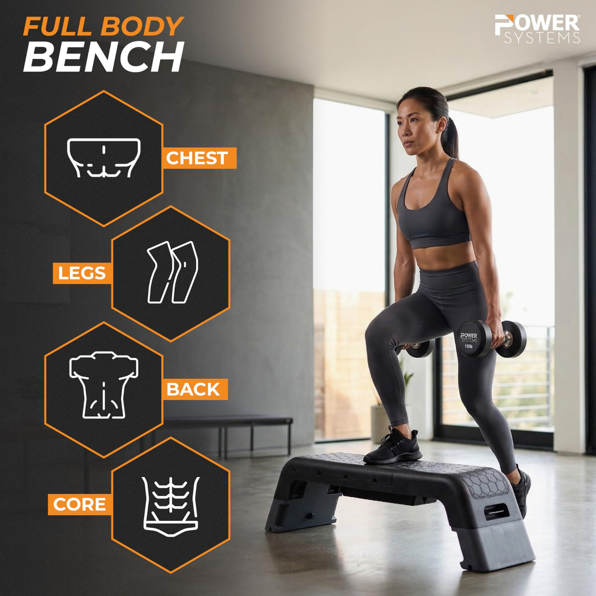 Adjustable Step Bench & Weight Bench E3490