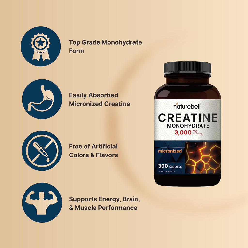 Creatine Monohydrate Capsules 3,000mg 300 Count N503102