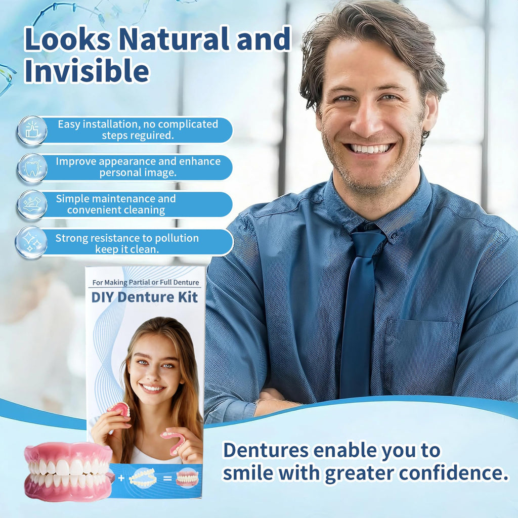 DIY Denture Kit Top & Bottom Fake Teeth E11304