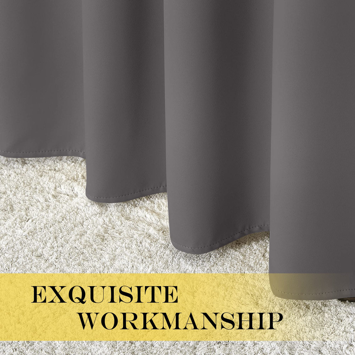 Grey Blackout Curtains 84 inch 1 Panel V25240