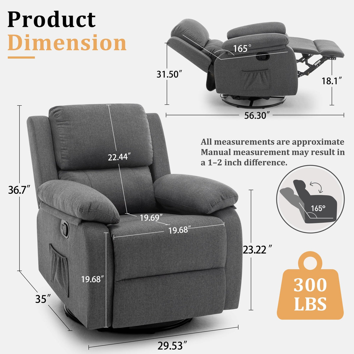 360 Swivel Rocker Recliner Chair F3225