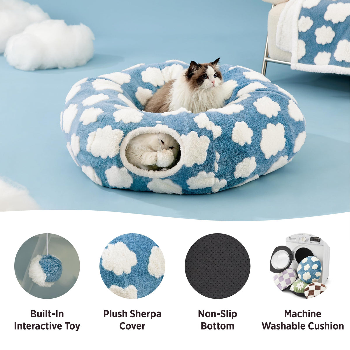 Jacquard Cat Tunnel Bed K6170