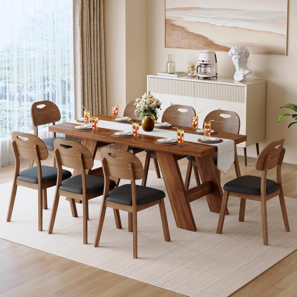 71" 9 Piece Walnut Dining Table Set I190176