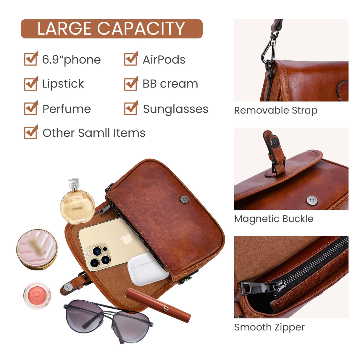 Leather Small Crossbody Bag A698133