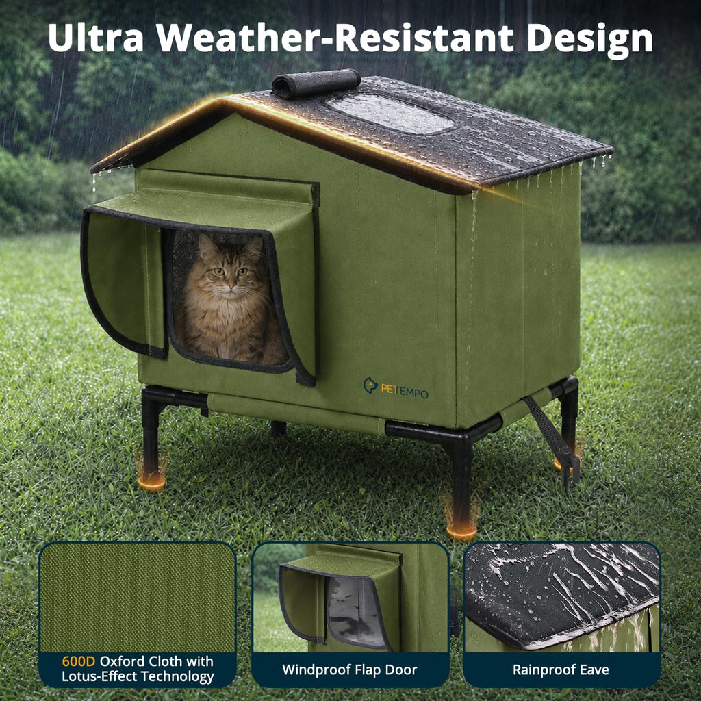 Weatherproof Insulated Outdoor Cat House P53221