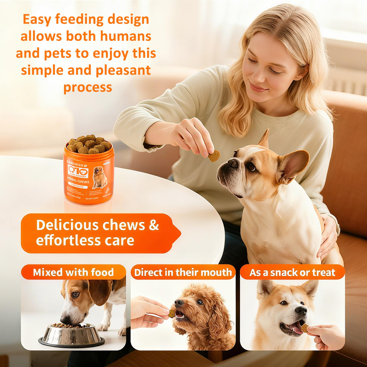 Bacon Flavor 120 Count CoQ10 Chews for Dogs U89205