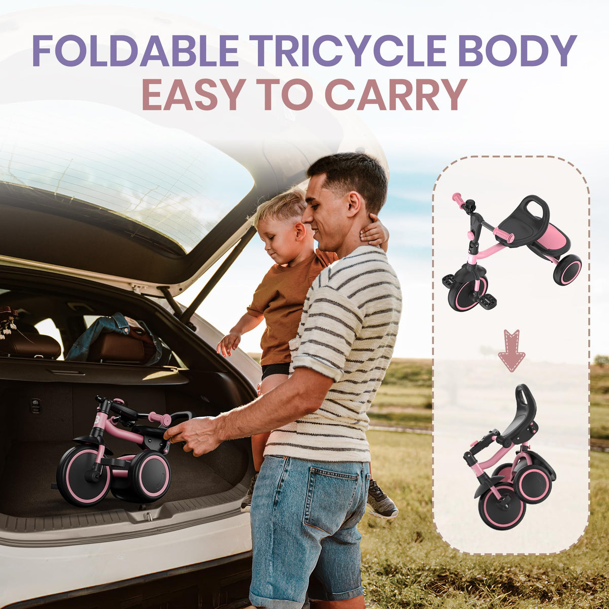 Pink Toddler Tricycle with Bell O879