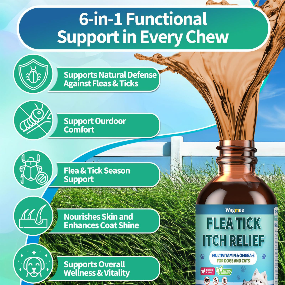 Oral Flea and Tick Prevention Drops 2 fl oz N413