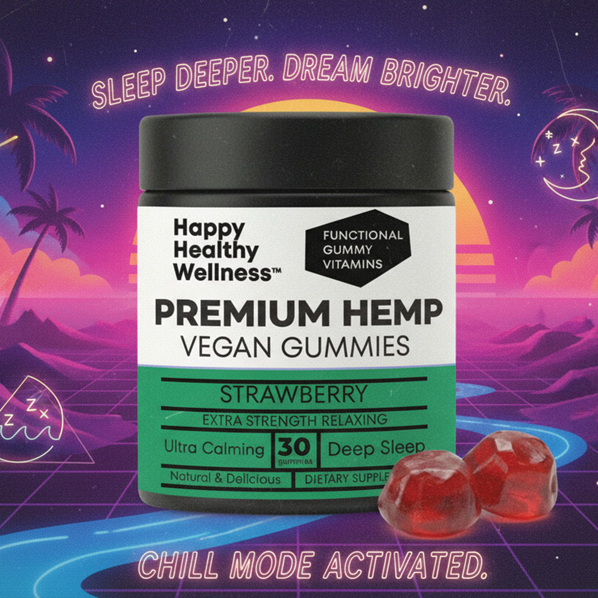 Strawberry Hemp Gummies 60 Count Z372849