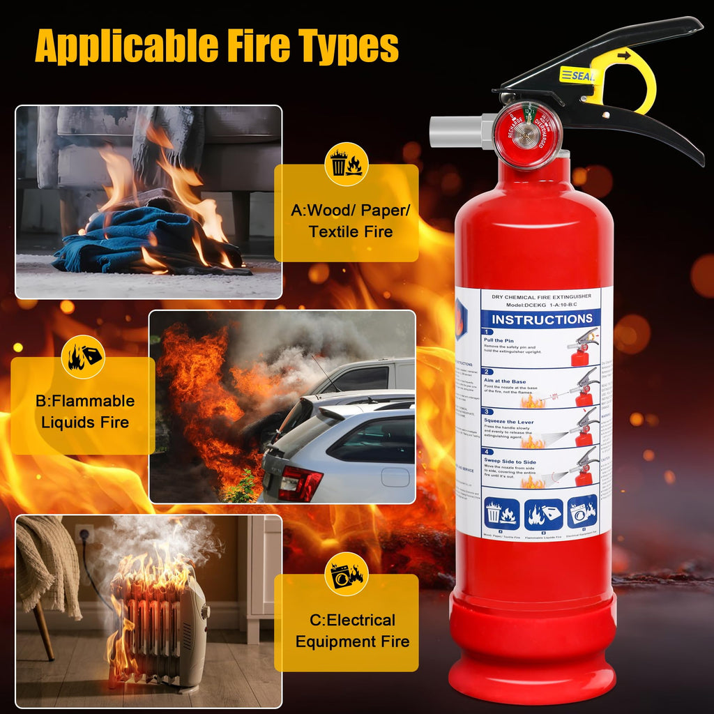 6 Pack ABC Dry Chemical Fire Extinguishers W396